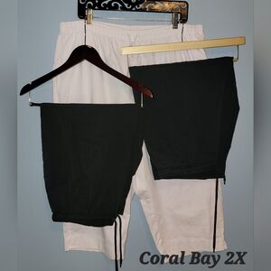 🚨DEAL! 3 pcs Coral Bay Capri Draw String Pants Size 2X